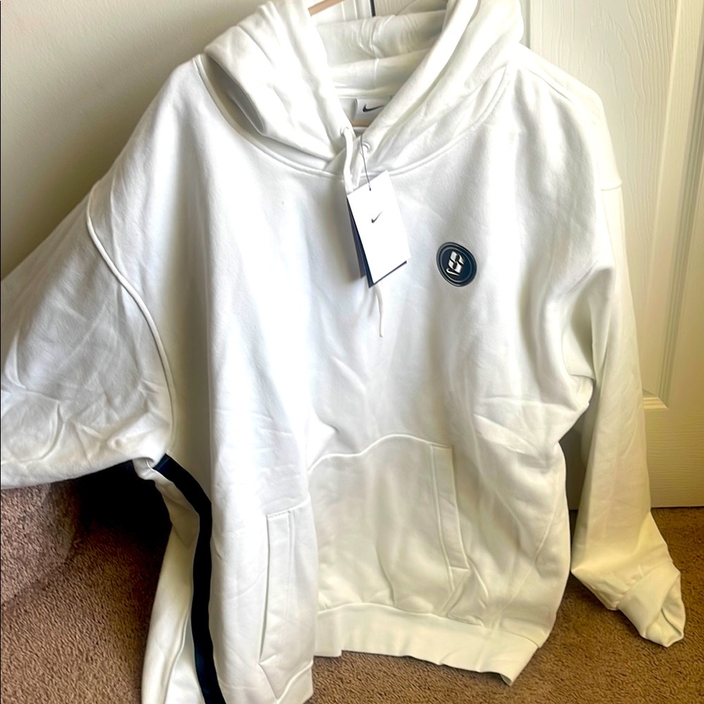 Nike White Hoodie with Logo